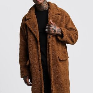 Men’s oversized borg coat